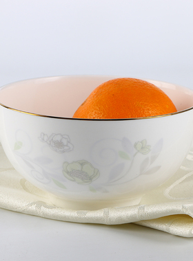 敏杨碗碟套装 家用组合碗盘餐具骨瓷均价简约花卉汤碗面碗田园风