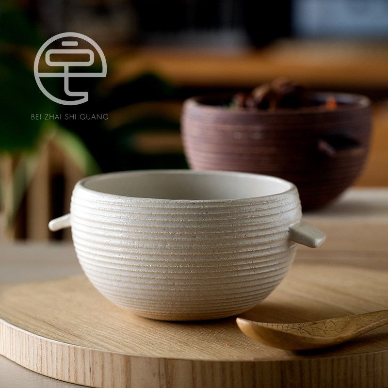 耐干烧,手作直火陶器。日本进口4th-Market陶瓷直火碗汤碗煲仔饭