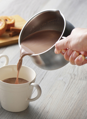 日本进口吉川不锈钢304小热牛奶锅带刻度辅食锅烘焙黄油小奶锅