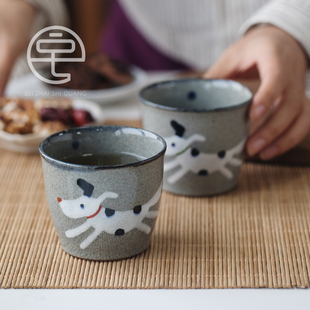 纯手绘。日本制进口翔芳窑陶瓷手作猪口杯马克杯茶杯水杯家用餐具