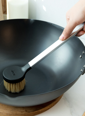 【北宅】日本进口长柄剑麻锅刷神器家用清洁洗锅洗碗刷除垢油刷子