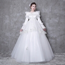 秋冬款 新娘结婚礼服高腰加厚保暖长袖 2025新款 孕妇婚纱遮孕肚冬季