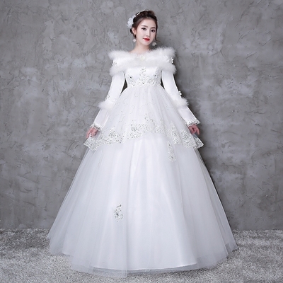 冬季新款高腰加厚保暖孕妇婚纱