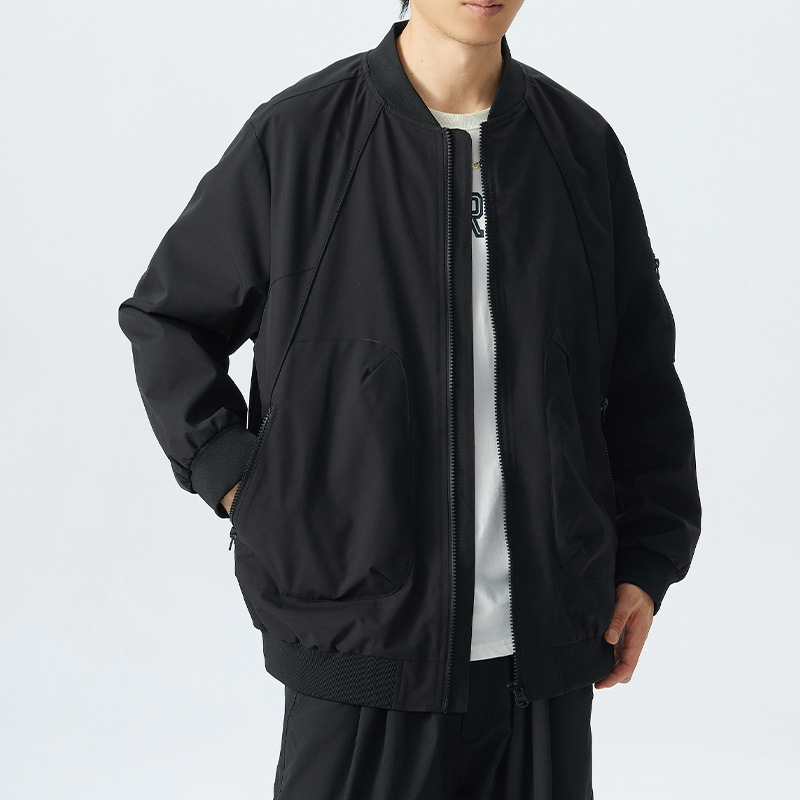 大码夹克男士秋季新款潮胖子肥佬运动立领棒球服加肥加大拉链外套