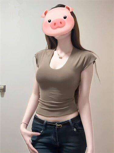 纯色U领小飞袖T恤女夏季新款修身收腰内搭性感弹力显瘦短袖上衣