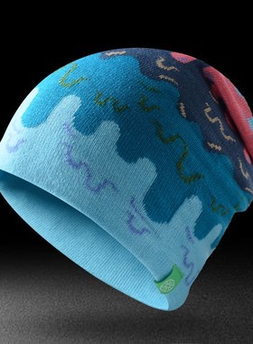 儿童 秋冬季保暖抗寒户外运动跑步滑雪登山时尚双层针织帽45-54cm