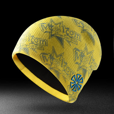 双层冬季跑步毛线滑雪立体绣冷帽