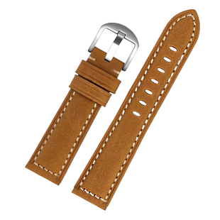 复古磨砂牛皮手表带适配天梭1853速驰T116海星潜水T120真皮男表带