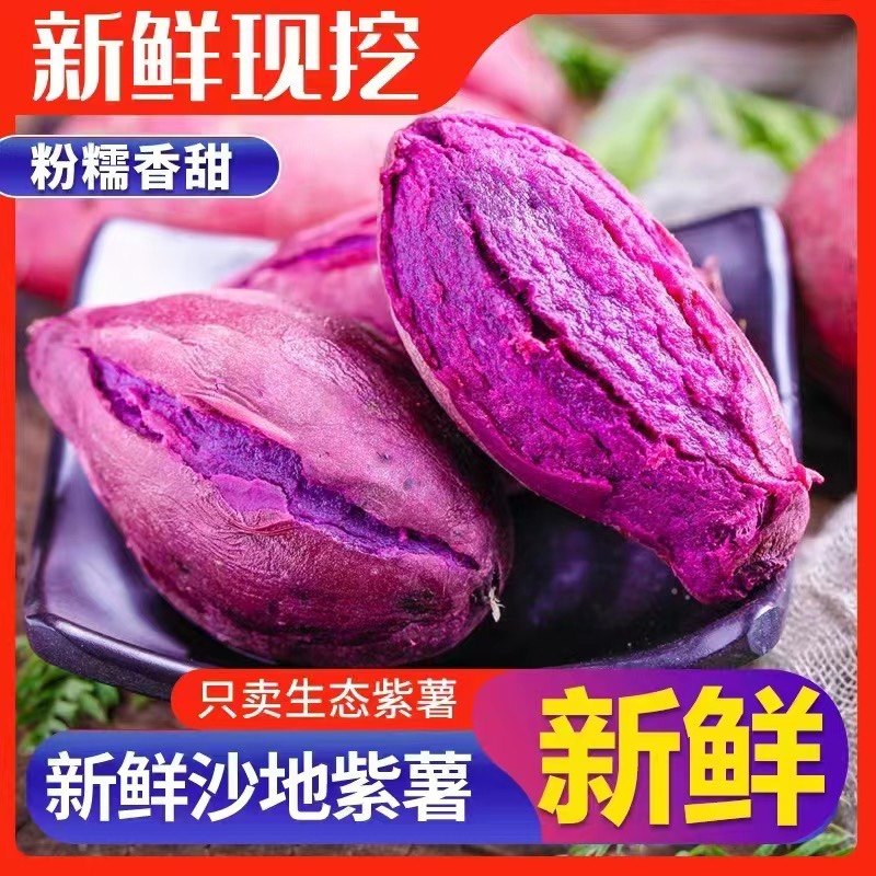 紫薯新鲜软糯宝宝辅食用孕妇蔬菜 紫罗兰番薯 低脂沙地紫心大红薯