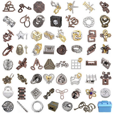 高难度成人儿童益智玩具鲁班锁Puzzle十级烧脑诸葛亮锁全套马蹄锁