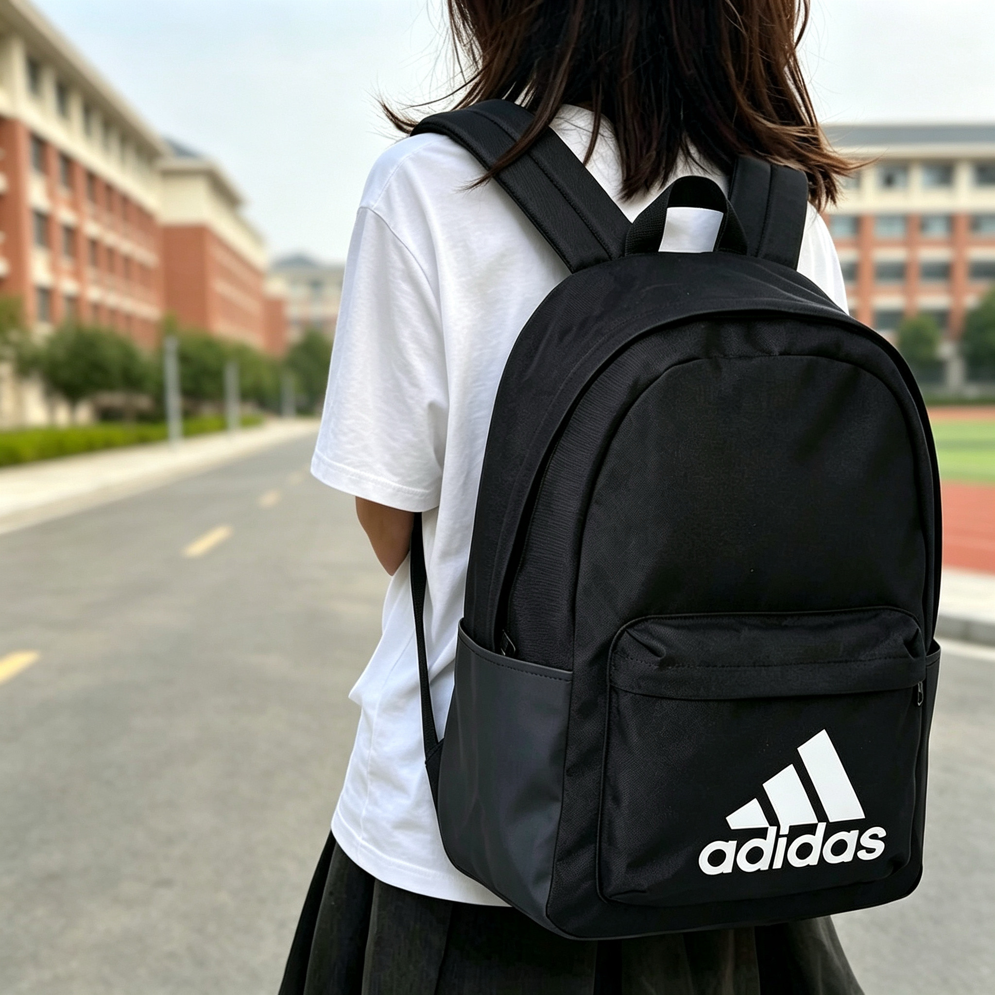 Adidas/阿迪达斯男女双肩包 2026新款大容量黑色休闲运动背包书包