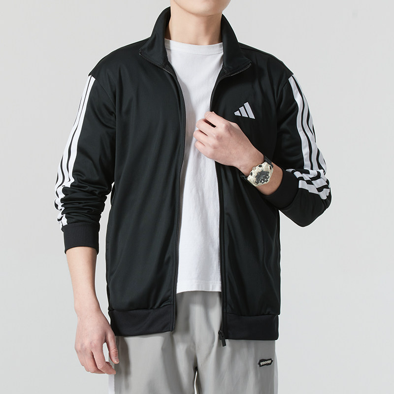 Adidas/阿迪达斯男子女子运动立领夹克 26秋季新款三条纹跑步外套