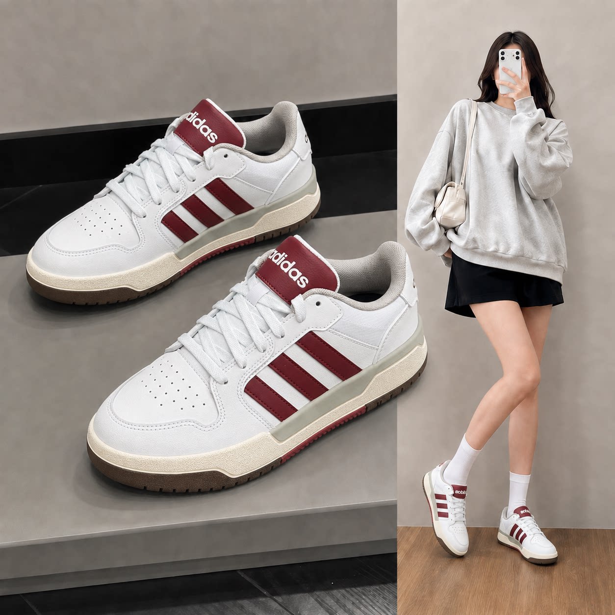 Adidas阿迪达斯Neo Entrap男子女板鞋26秋季潮流运动鞋情侣休闲鞋