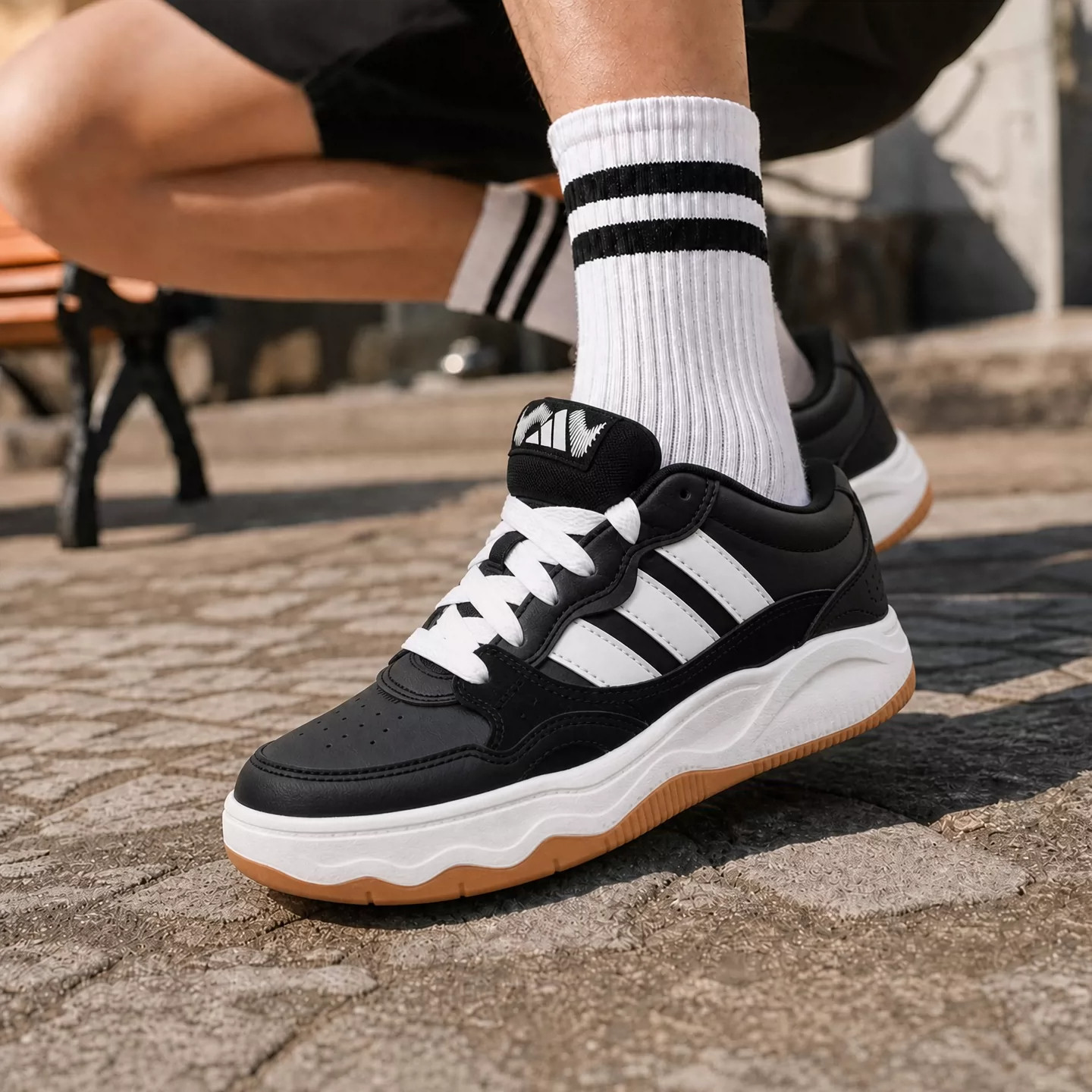 Adidas阿迪达斯男学生鞋面包鞋皮面Lite板鞋  秋冬新款潮流运动鞋