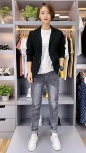 1011男士秋季新款针织免烫休闲弹力修身纯色西服外套流行时尚百搭
