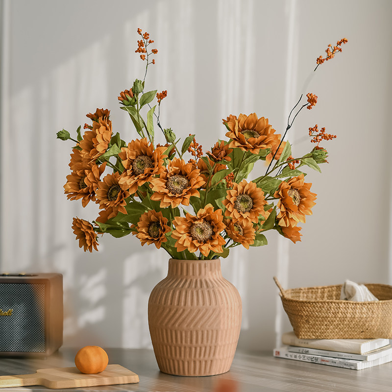 仿真花向日葵绢花装饰花假花2023客厅桌面摆设摆件花卉花束真,家居饰品,仿真花/假花,淘宝优惠券,粉丝福利购,淘宝优惠卷
