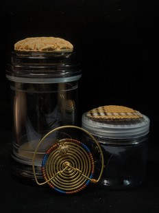 S82保真李勇黄杨木蒙心 配徐老黄铜青蛙簧尺寸60*135