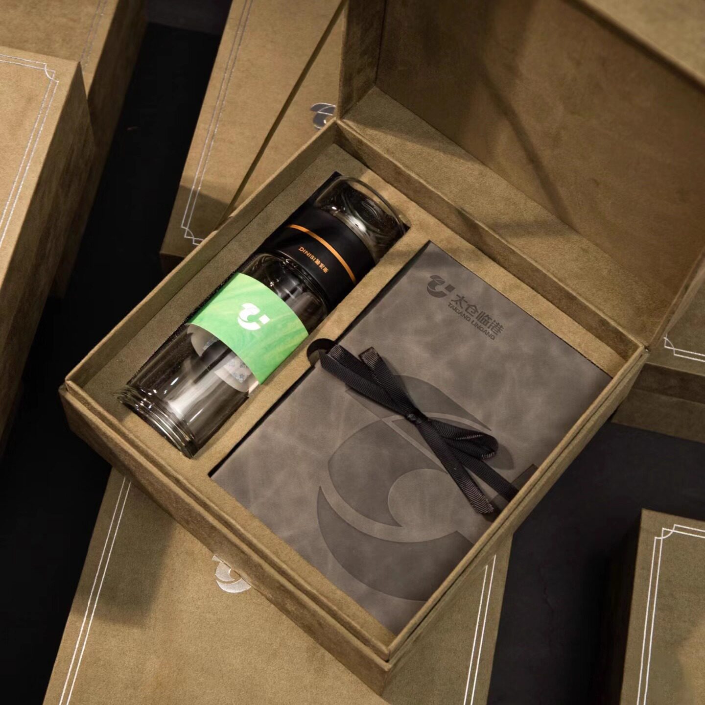 玻璃杯笔记本套装手机支架三件套公司礼品周年定制刻字logo伴手礼