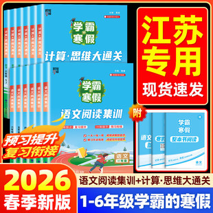 语文阅读集训人教版 寒假衔接作业小学一二三四五六年级下册上册数学计算思维题大通关苏教版 2026春学霸 一本通作业本 江苏专用