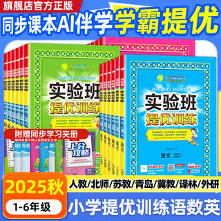 2025秋实验班提优训练一二三四五六年级上册下册语文数学英语人教版苏教北师译林外研科学小学同步训练习册作业本春雨大考卷天天练