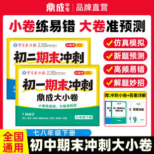2026鼎成初一初二期末冲刺大小卷七八年级下册试卷全套7科8科合订语文数学英语物理初中小四门人教版沪科湘教北师华师冀教版