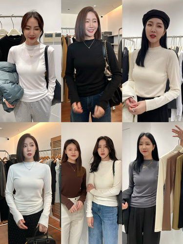 widelia2025秋冬纯色立领弹力百搭内搭显瘦长袖打底衫T恤女958521