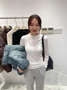 T恤上衣女 widelia2025秋冬新款 长袖 显瘦立领百搭打底衫 9585 韩版