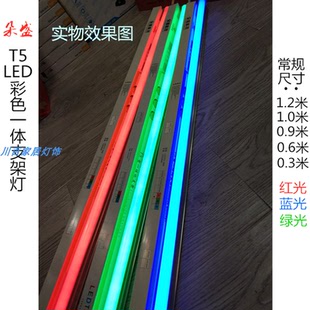 朵盛T5led彩色灯管红色蓝色绿色紫色红紫绿蓝光鱼缸T8一体化灯