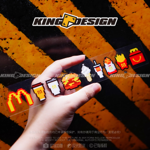 饰反光贴 行李箱电车装 国王车贴 趣味汉堡薯条甜筒像素麦当劳车贴