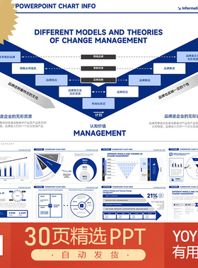 麦肯锡蓝色财务咨询管理数据分析KPI绩效考核管理模型图表PPT模板
