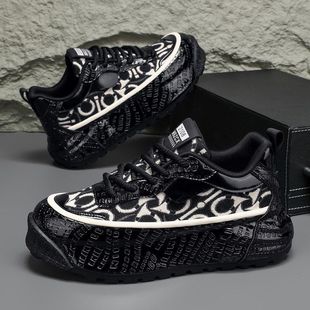 跨境美国本土仓代发春季厚底增高百搭运动休闲男鞋老爹鞋特大码