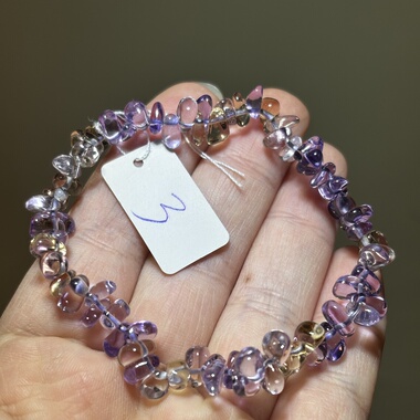 天然水晶紫水晶黄水晶手链碎石手串男女款礼物一物一图