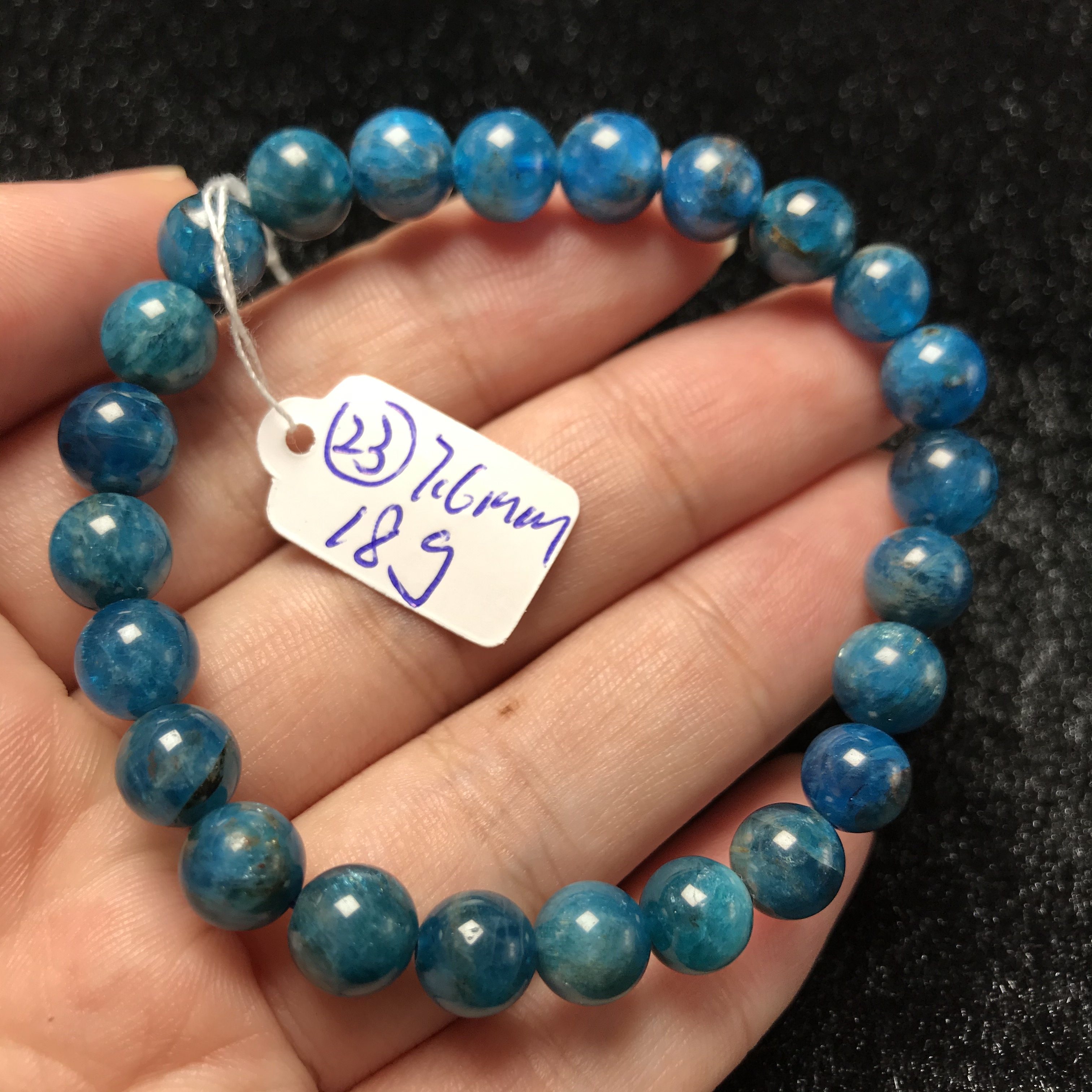 特惠天然蓝磷灰手链磷灰石单圈蓝色水晶开发潜能智慧一物一图微瑕
