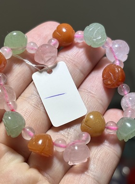 超值  天然水晶东陵玉玫瑰花手串个别有小黑点 女款礼物 一物一图