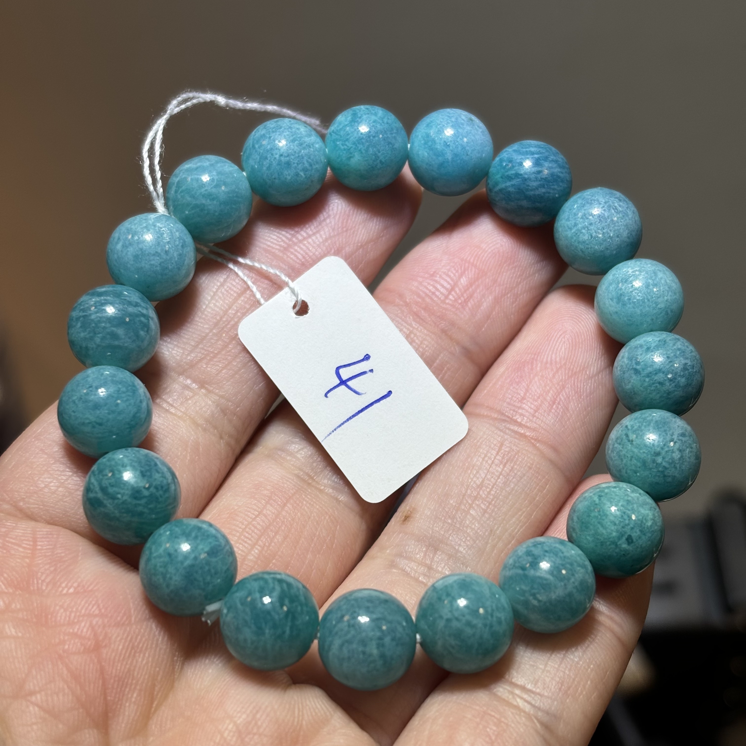 天然天河石手链单圈手串无优化9-10毫米 一物一图