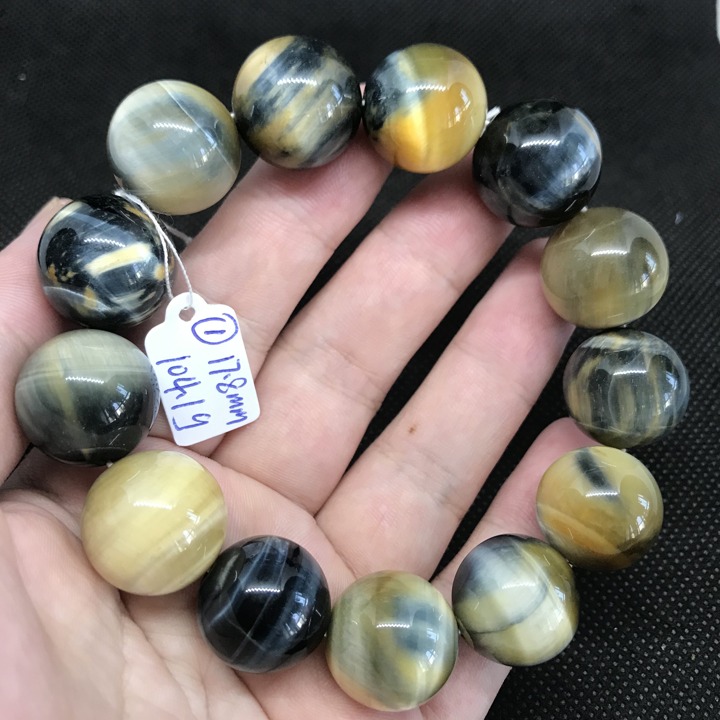 天然梦幻虎眼石手链男女款黄蓝虎眼石手串双色金虎眼    一物一图