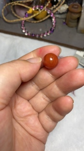 南红单珠13毫米重3克