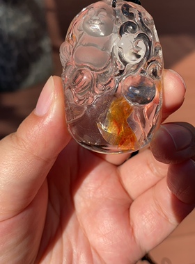 天然锦鲤胶花佛公立体雕刻大吊坠