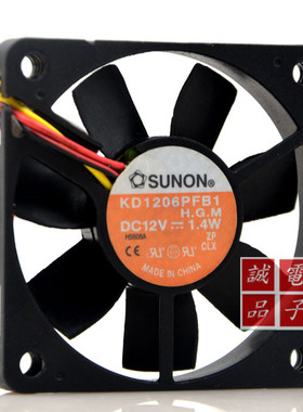 原装 建准SUNON 6CM 6010 12V 1.4W KE1206PFB1 超薄静音散热风扇