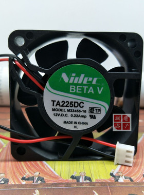 原装 日本NIDEC TA225DC M33455-16 12V 0.22A 6025 6CM 散热风扇