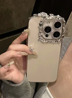 适用苹果16promax手机壳新款水钻高级感iPhone15保护套14promax奢华网红超火女款13promax防摔壳12小香风小众