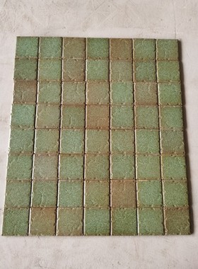 绿色窑变小方砖自然古朴乡村侘寂风民宿餐饮个性瓷砖小众文艺设计