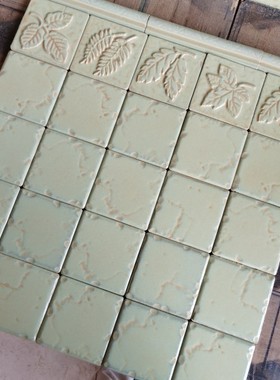 100mm规格小方砖绿色田园风格墙砖模具花砖阳台半墙森系瓷砖腰线