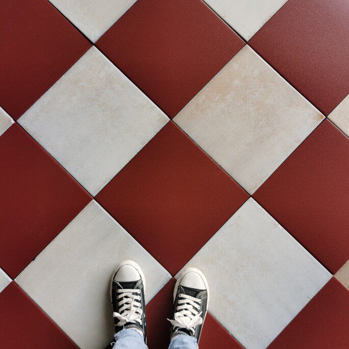 红白复古釉面砖双拼红陶哑光防滑地砖法式田园乡村文艺风格