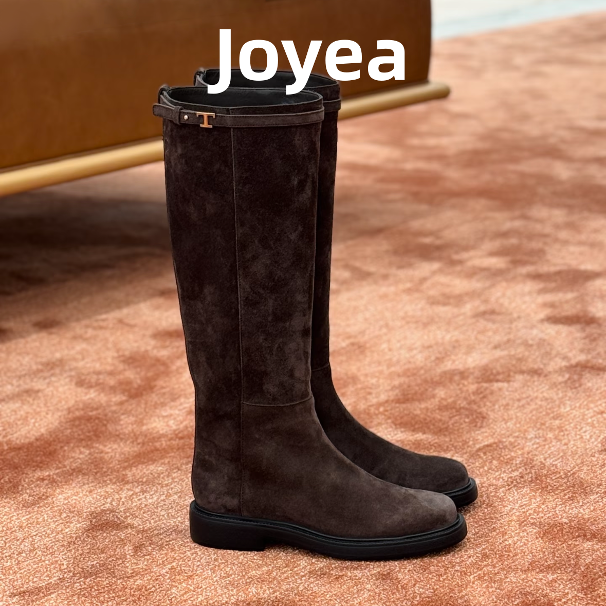 Joyea卓雅 韩版真皮骑士靴骑士靴