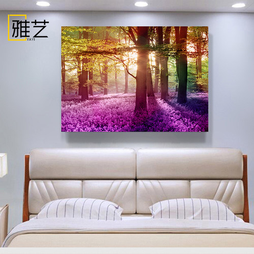 现代简约卧室床头装饰画家庭楼梯风景挂画北欧酒店宾馆壁画房间画
