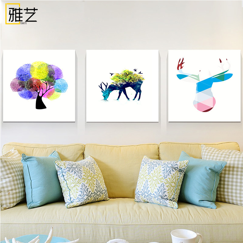 客厅装饰画沙发背景墙简约大气简欧温馨卧室挂画北欧风格餐厅墙画