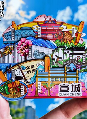 安徽宣城城市冰箱贴旅游景点