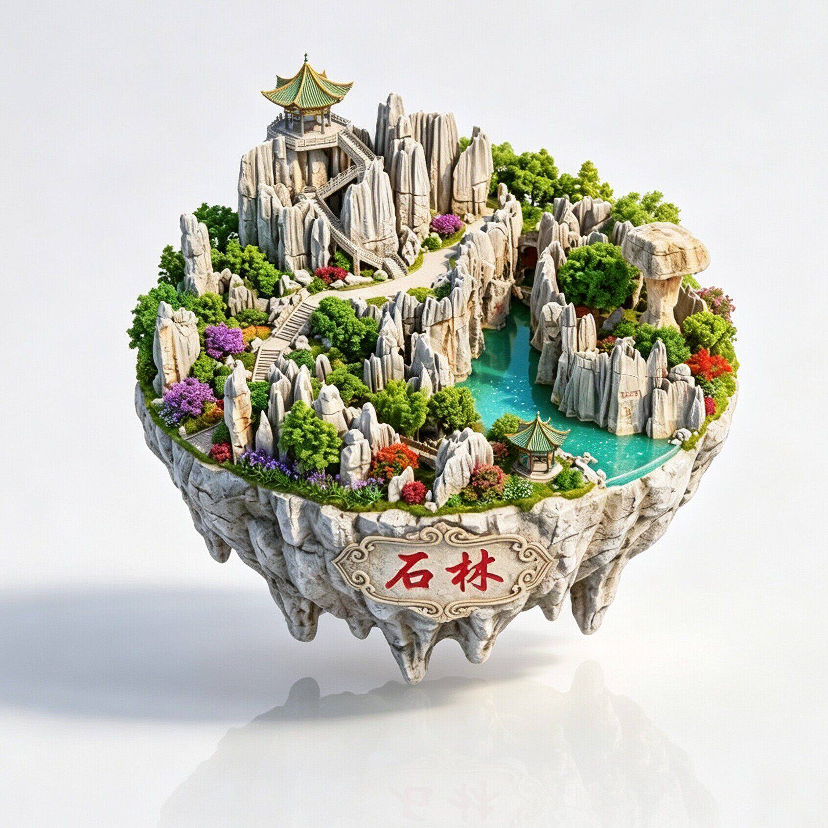 昆明石林阿诗玛3D浮雕金属冰箱贴