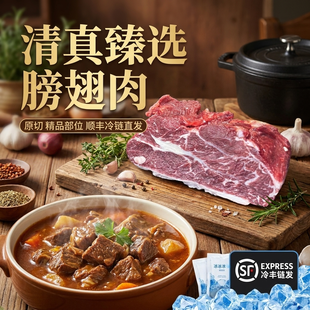 东北牛肉 牛膀翅 匙柄肉 清真牛肉 齐齐哈尔牛肉 顺丰 新鲜现宰